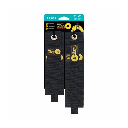 Jjaamm Cable Tie Strap, 7 in, 10 in, 13 in, 17 in L, Polypropylene, 25 lb, 50 lb Strength 104-1234BX